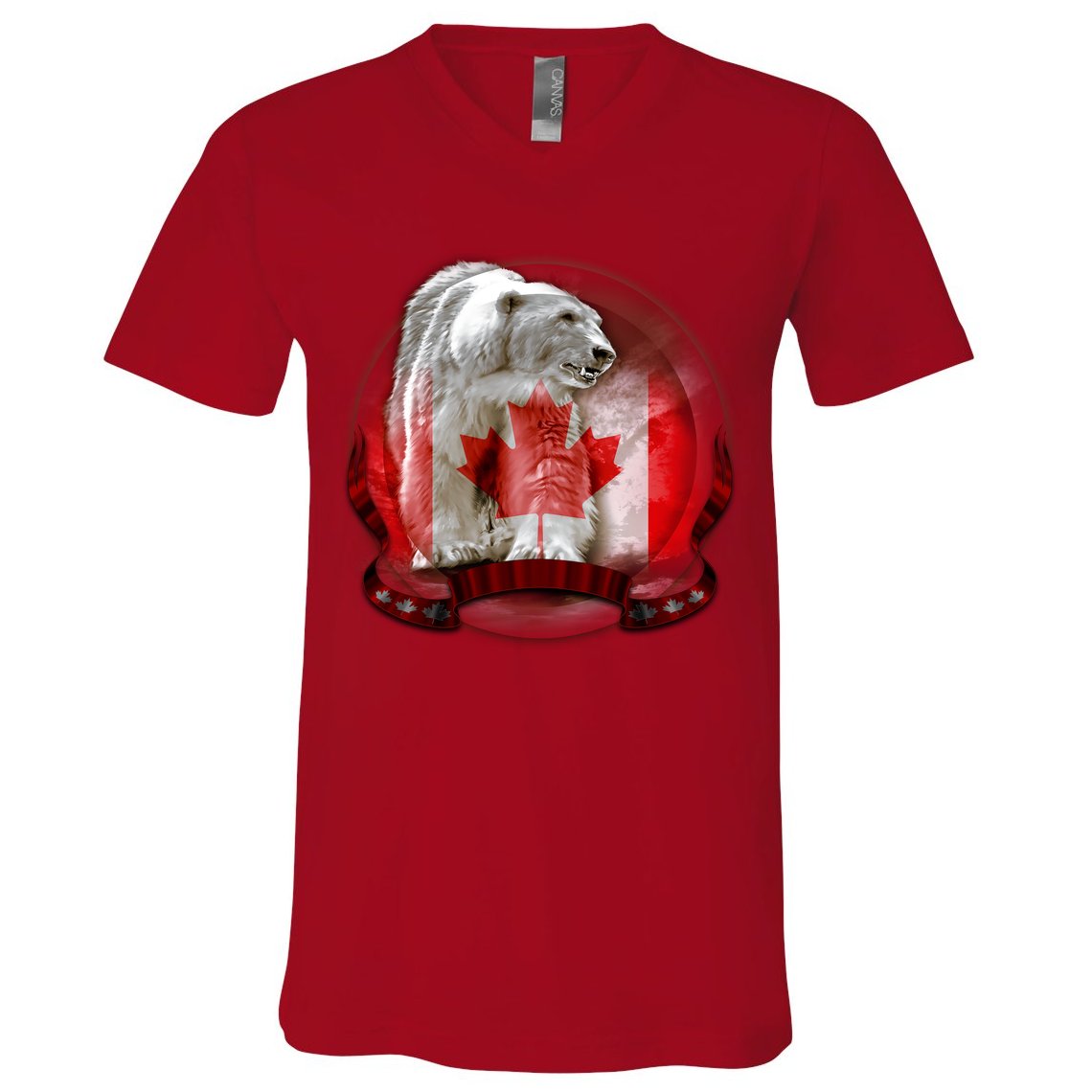 Canadian Polar Bear Wildlife V-Neck T-Shirt