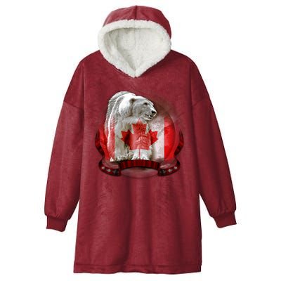 Canadian Polar Bear Wildlife Hooded Wearable Blanket