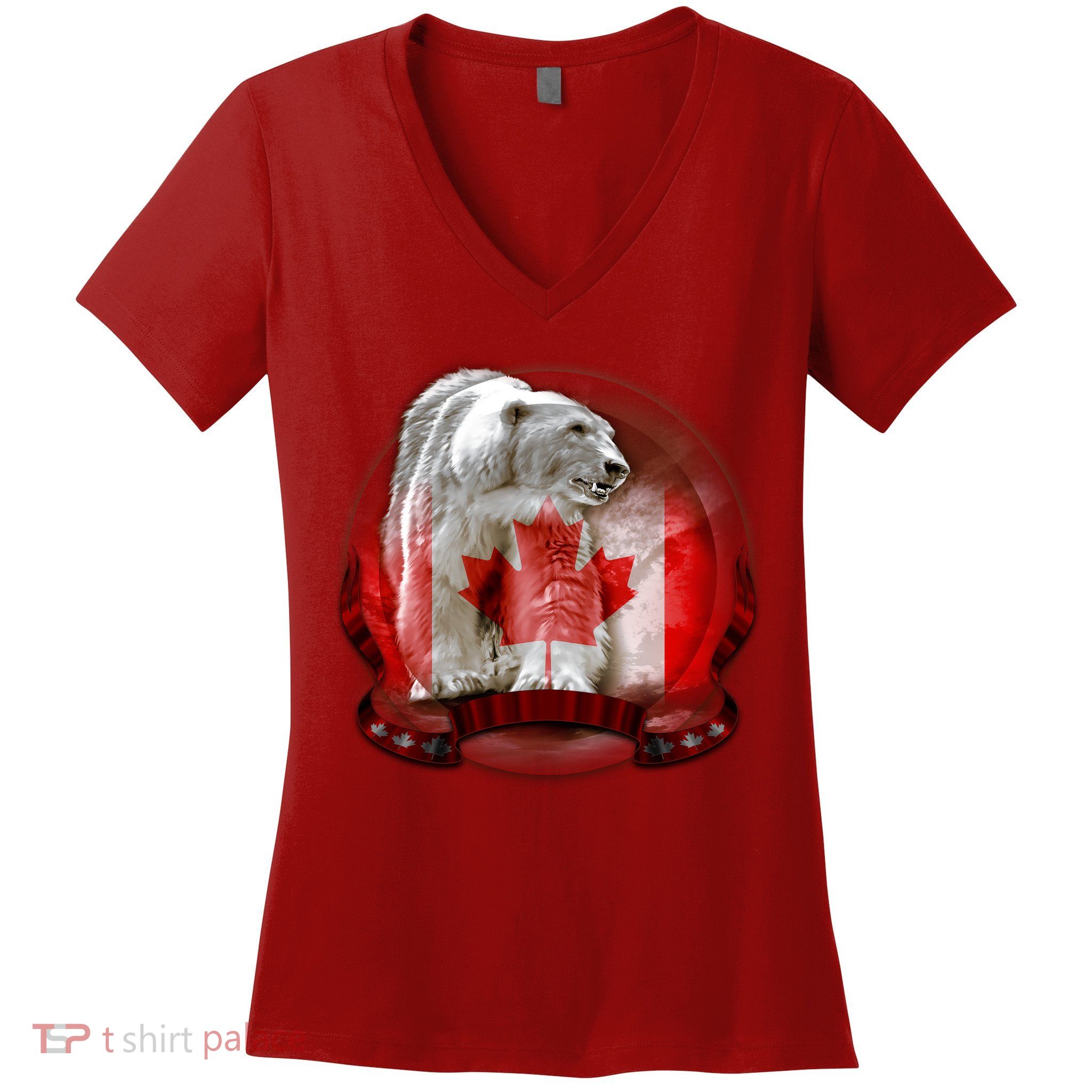 Canadian Polar Bear Wildlife Women's V-Neck T-Shirt