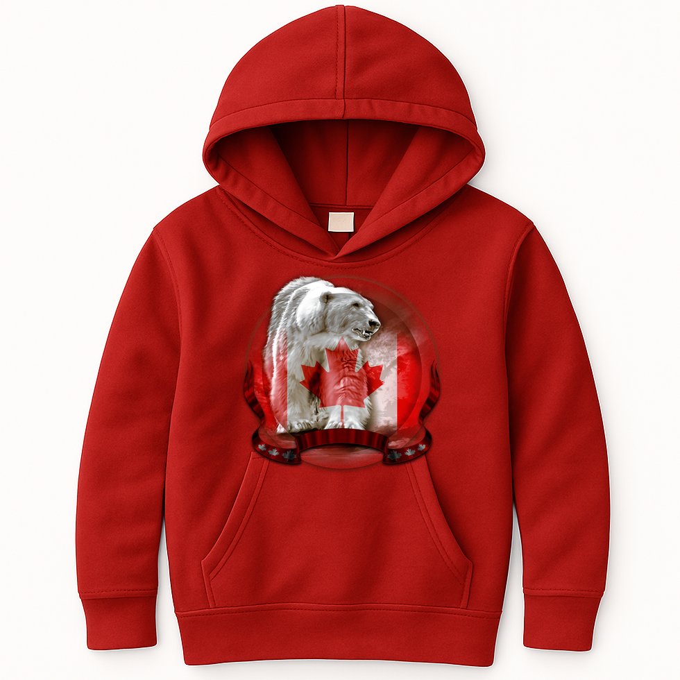 Canadian Polar Bear Wildlife Kids Hoodie