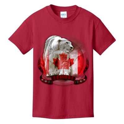 Canadian Polar Bear Wildlife Kids T-Shirt