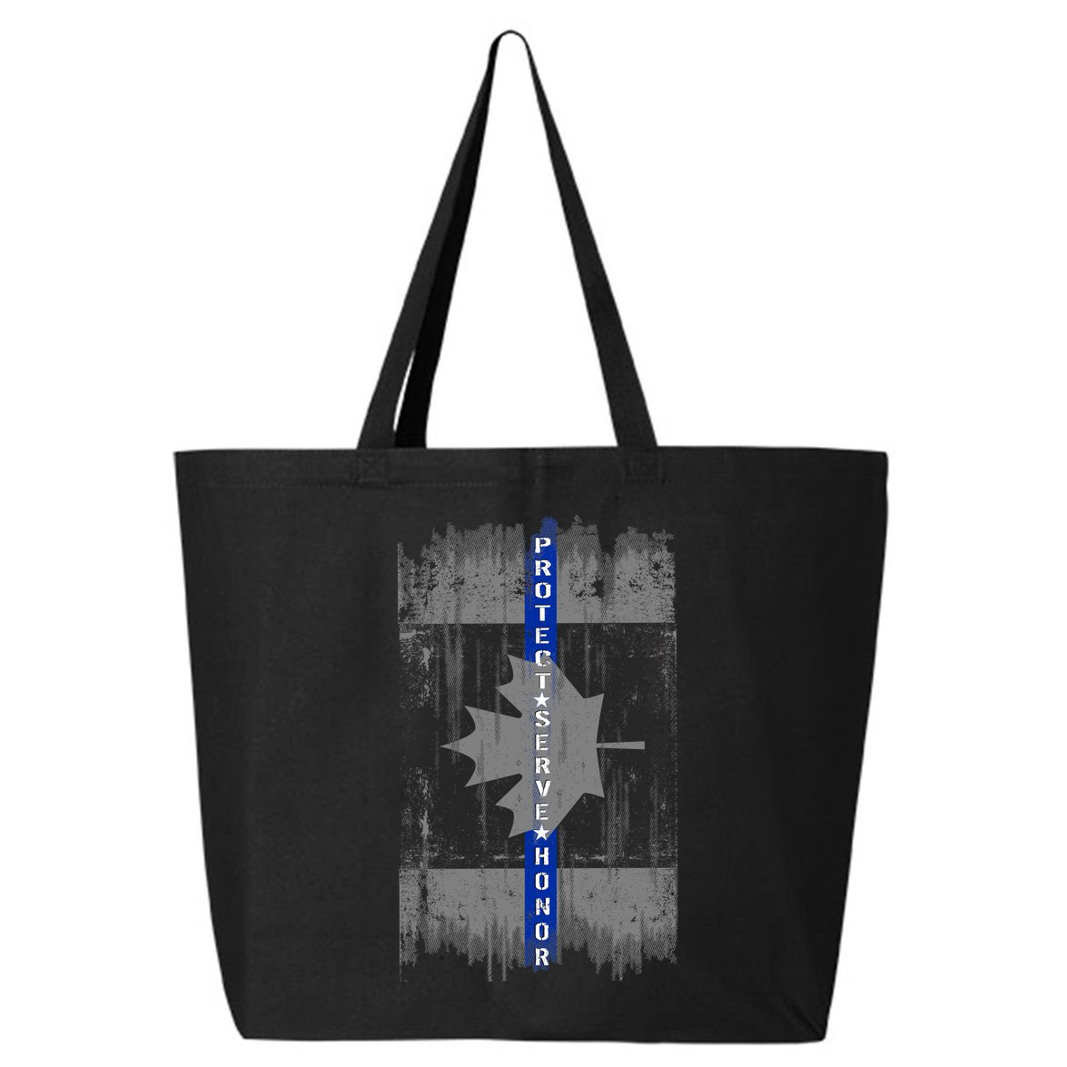 Canadian Vintage Flag Police Blue Stripe Line 25L Jumbo Tote