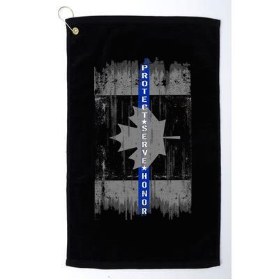 Canadian Vintage Flag Police Blue Stripe Line Golf Towel