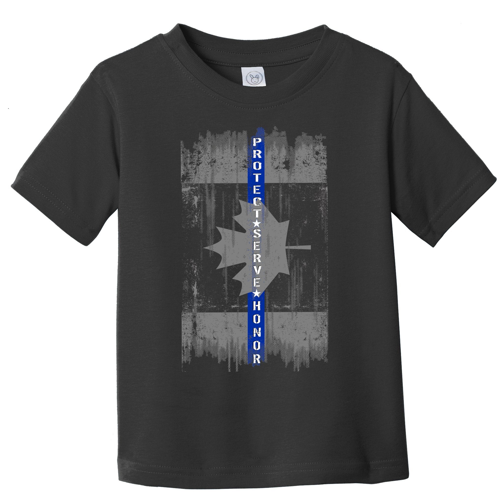 Canadian Vintage Flag Police Blue Stripe Line Toddler T-Shirt