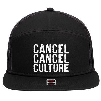 Cancel Cancel Culture Distressed 7 Panel Mesh Trucker Snapback Hat