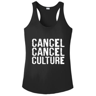 Cancel Cancel Culture Distressed Ladies PosiCharge Competitor Racerback Tank