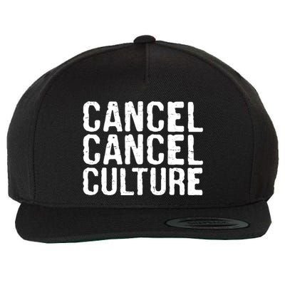 Cancel Cancel Culture Distressed Wool Snapback Cap