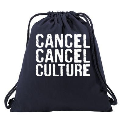 Cancel Cancel Culture Distressed Drawstring Bag