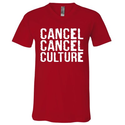 Cancel Cancel Culture Distressed V-Neck T-Shirt