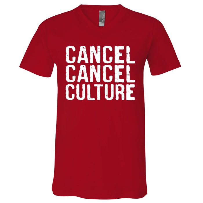 Cancel Cancel Culture Distressed V-Neck T-Shirt