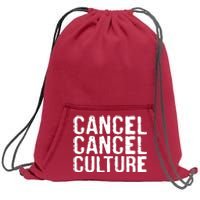 Cancel Cancel Culture Distressed Sweatshirt Cinch Pack Bag