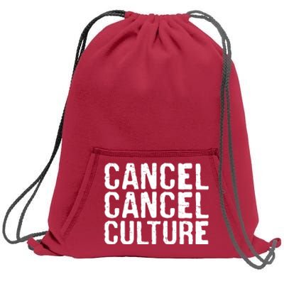 Cancel Cancel Culture Distressed Sweatshirt Cinch Pack Bag