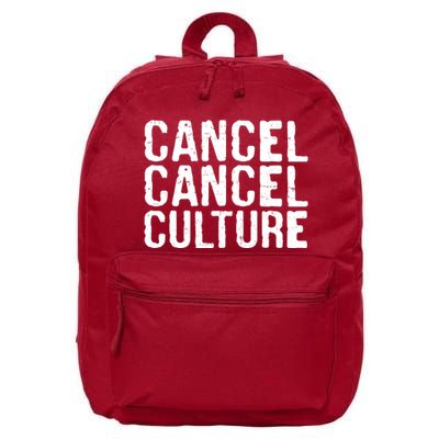 Cancel Cancel Culture Distressed 16 in Basic Backpack