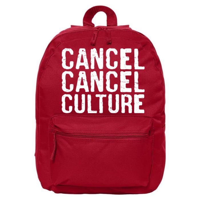 Cancel Cancel Culture Distressed 16 in Basic Backpack