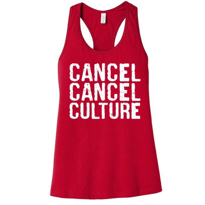 Cancel Cancel Culture Distressed Women's Racerback Tank