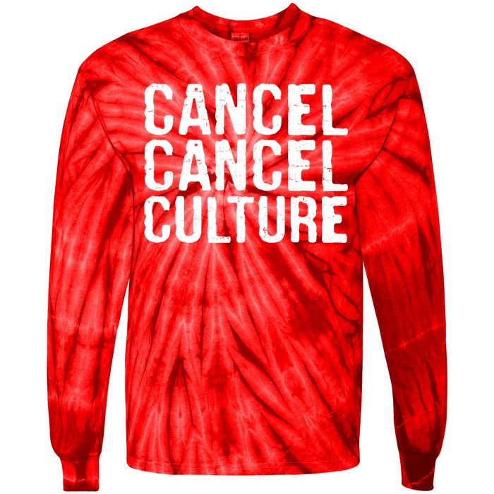 Cancel Cancel Culture Distressed Tie-Dye Long Sleeve Shirt