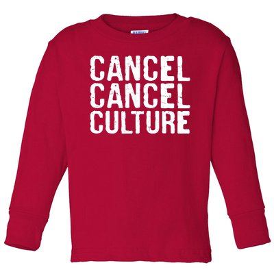 Cancel Cancel Culture Distressed Toddler Long Sleeve Shirt