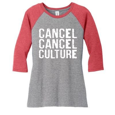 Cancel Cancel Culture Distressed Women's Tri-Blend 3/4-Sleeve Raglan Shirt