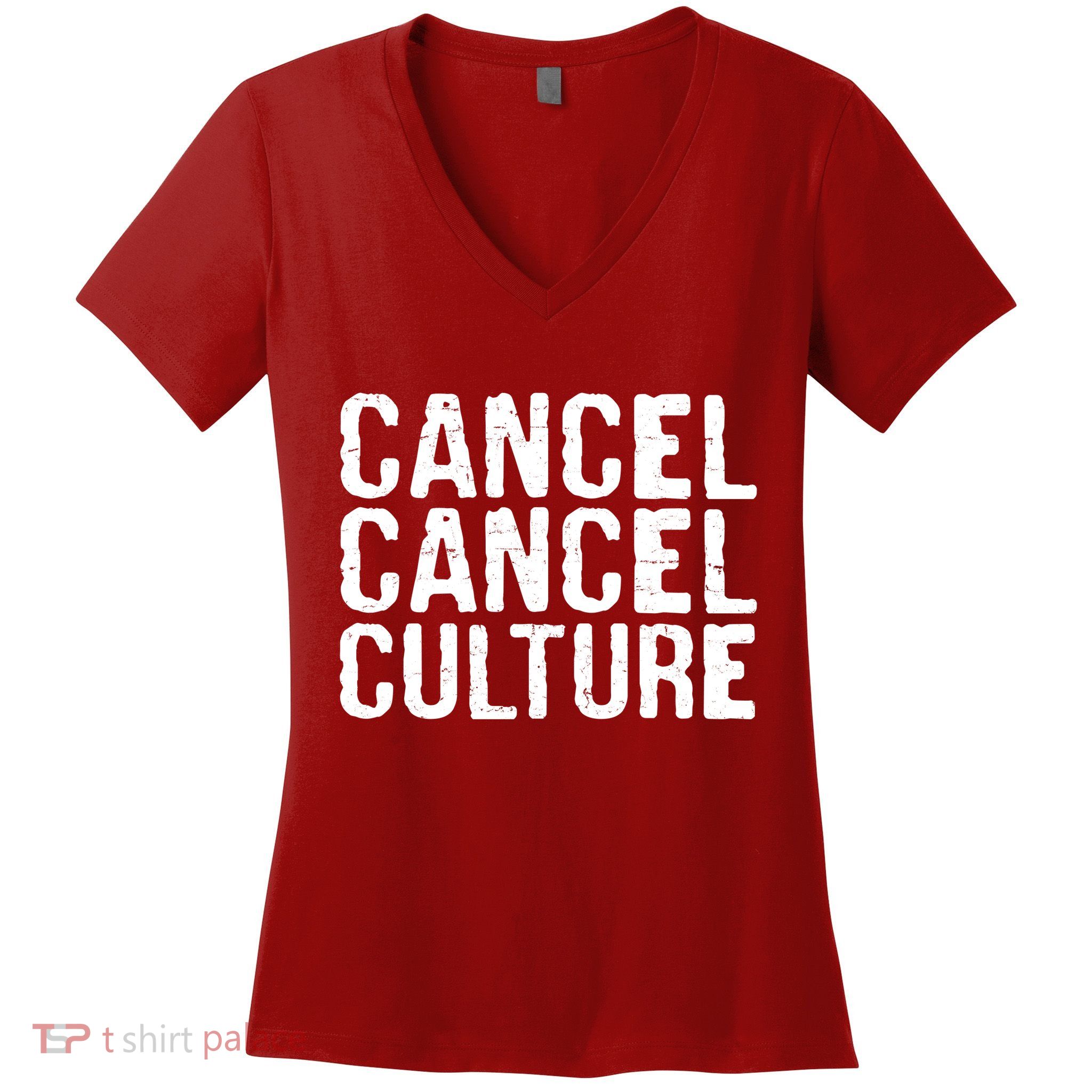 Cancel Cancel Culture Distressed Women's V-Neck T-Shirt