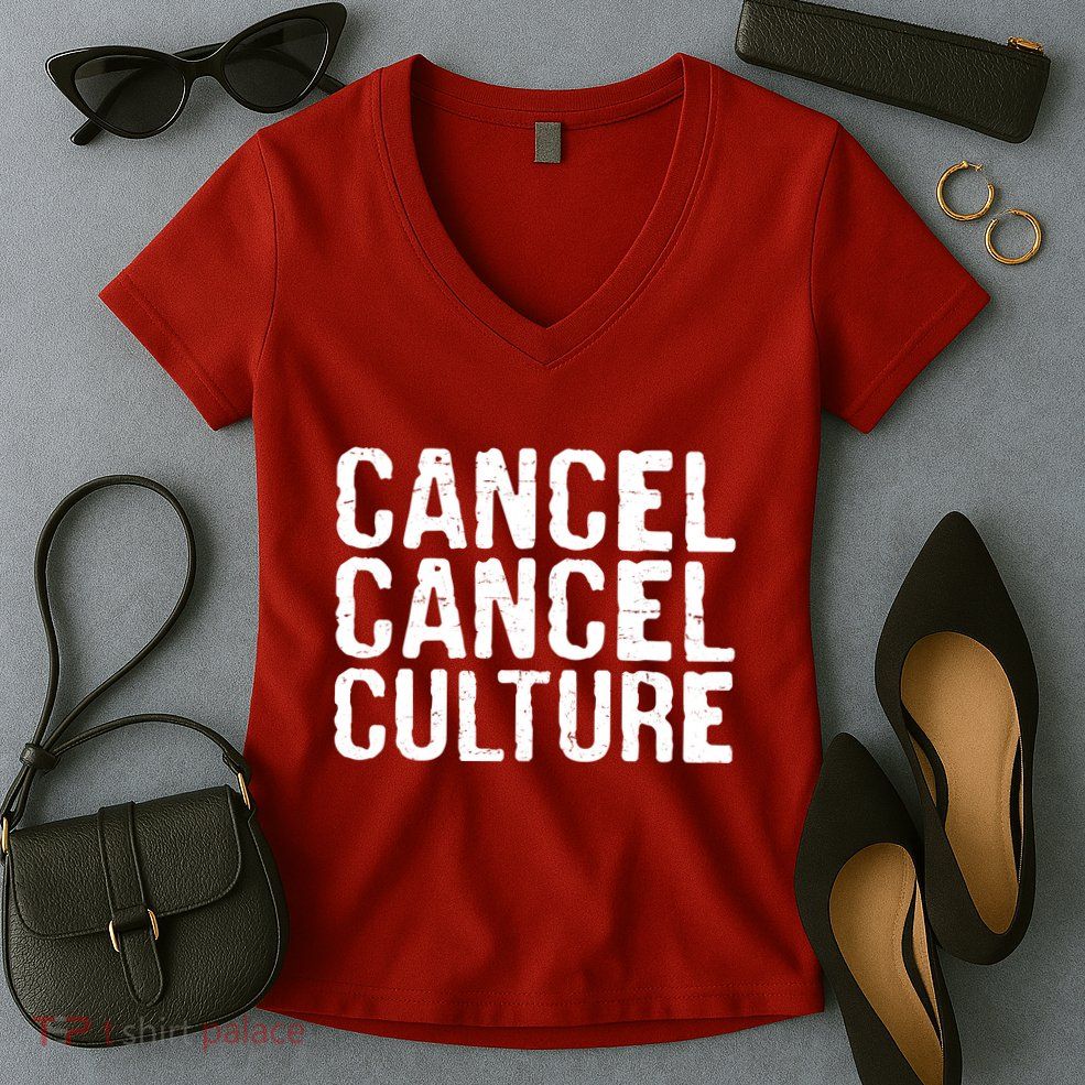 Cancel Cancel Culture Distressed Women's V-Neck T-Shirt