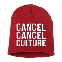 Cancel Cancel Culture Distressed Short Acrylic Beanie