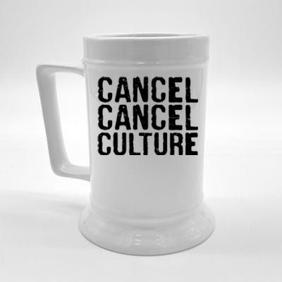 Cancel Cancel Culture Distressed Beer Stein