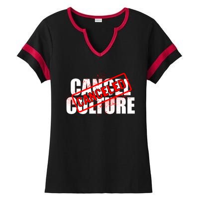 Cancel Culture Canceled Stamp Ladies Halftime Notch Neck Tee