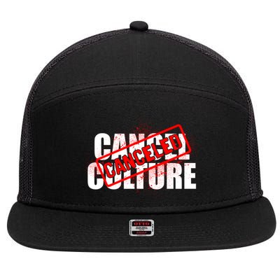 Cancel Culture Canceled Stamp 7 Panel Mesh Trucker Snapback Hat