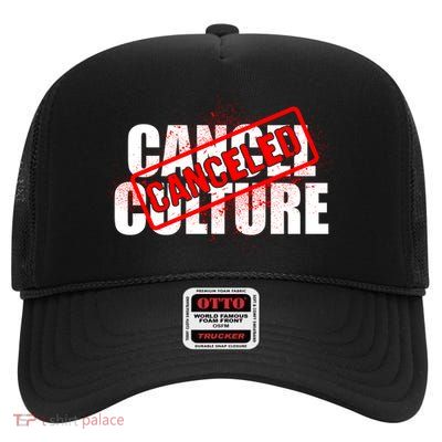 Cancel Culture Canceled Stamp High Crown Mesh Back Trucker Hat