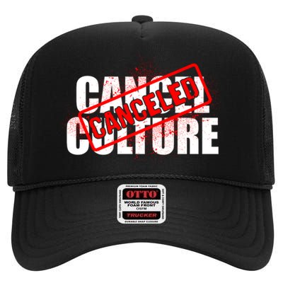 Cancel Culture Canceled Stamp High Crown Mesh Back Trucker Hat