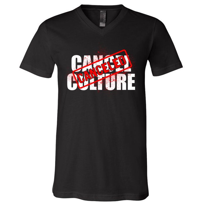 Cancel Culture Canceled Stamp V-Neck T-Shirt