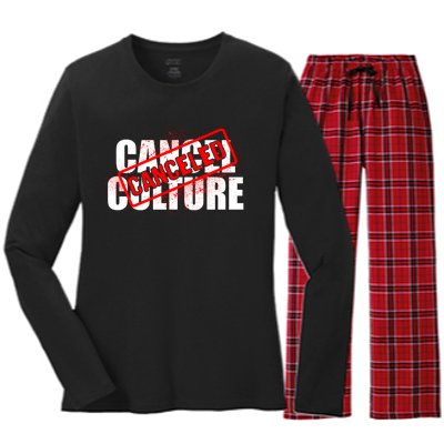 Cancel Culture Canceled Stamp Women's Long Sleeve Flannel Pajama Set 