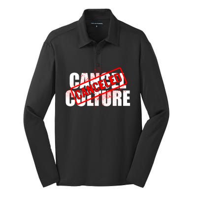 Cancel Culture Canceled Stamp Silk Touch Performance Long Sleeve Polo