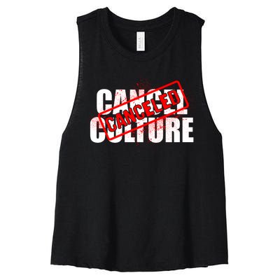 Cancel Culture Canceled Stamp Women's Racerback Cropped Tank