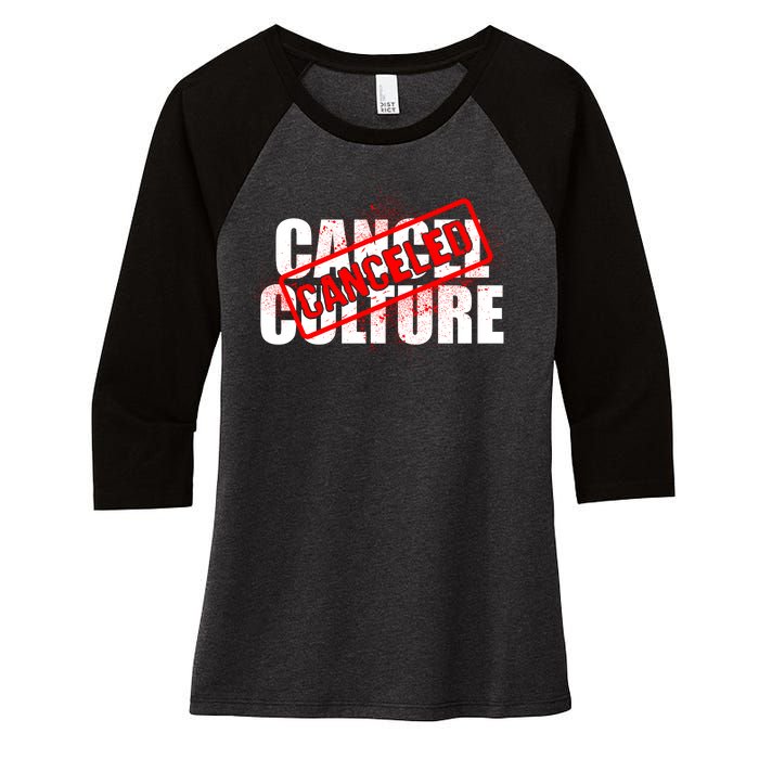 Cancel Culture Canceled Stamp Women's Tri-Blend 3/4-Sleeve Raglan Shirt