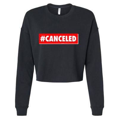 #Canceled Banner Cropped Pullover Crew