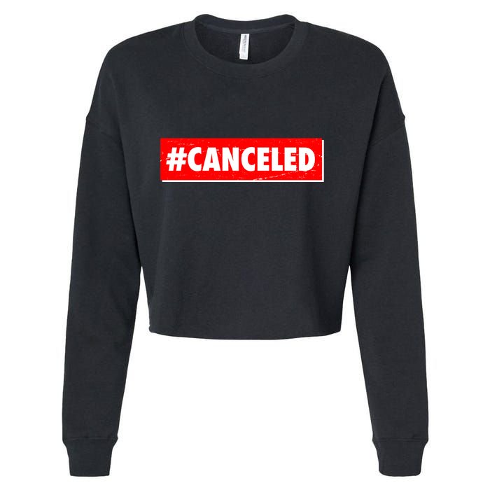 #Canceled Banner Cropped Pullover Crew