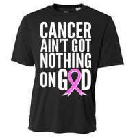 Cancer Ain't Got Nothing on God Breast Cancer Awareness Cooling Performance Crew T-Shirt