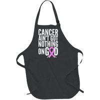 Cancer Ain't Got Nothing on God Breast Cancer Awareness Full-Length Apron With Pockets