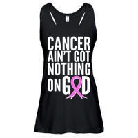 Cancer Ain't Got Nothing on God Breast Cancer Awareness Ladies Essential Flowy Tank