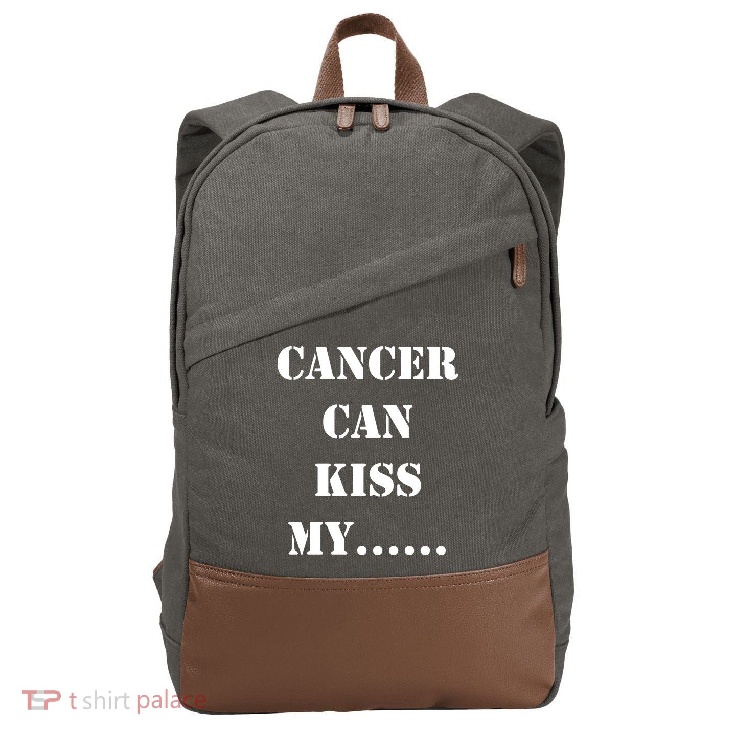 Cancer can Kiss My Cotton Canvas Backpack
