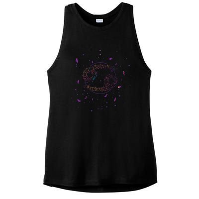 Cancer Floral Zodiac Ladies PosiCharge Tri-Blend Wicking Tank