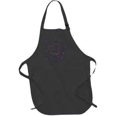 Cancer Floral Zodiac Full-Length Apron With Pockets