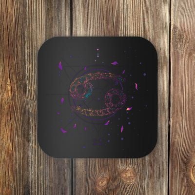 Cancer Floral Zodiac Coaster