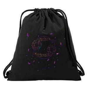 Cancer Floral Zodiac Drawstring Bag