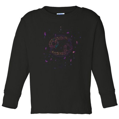 Cancer Floral Zodiac Toddler Long Sleeve Shirt