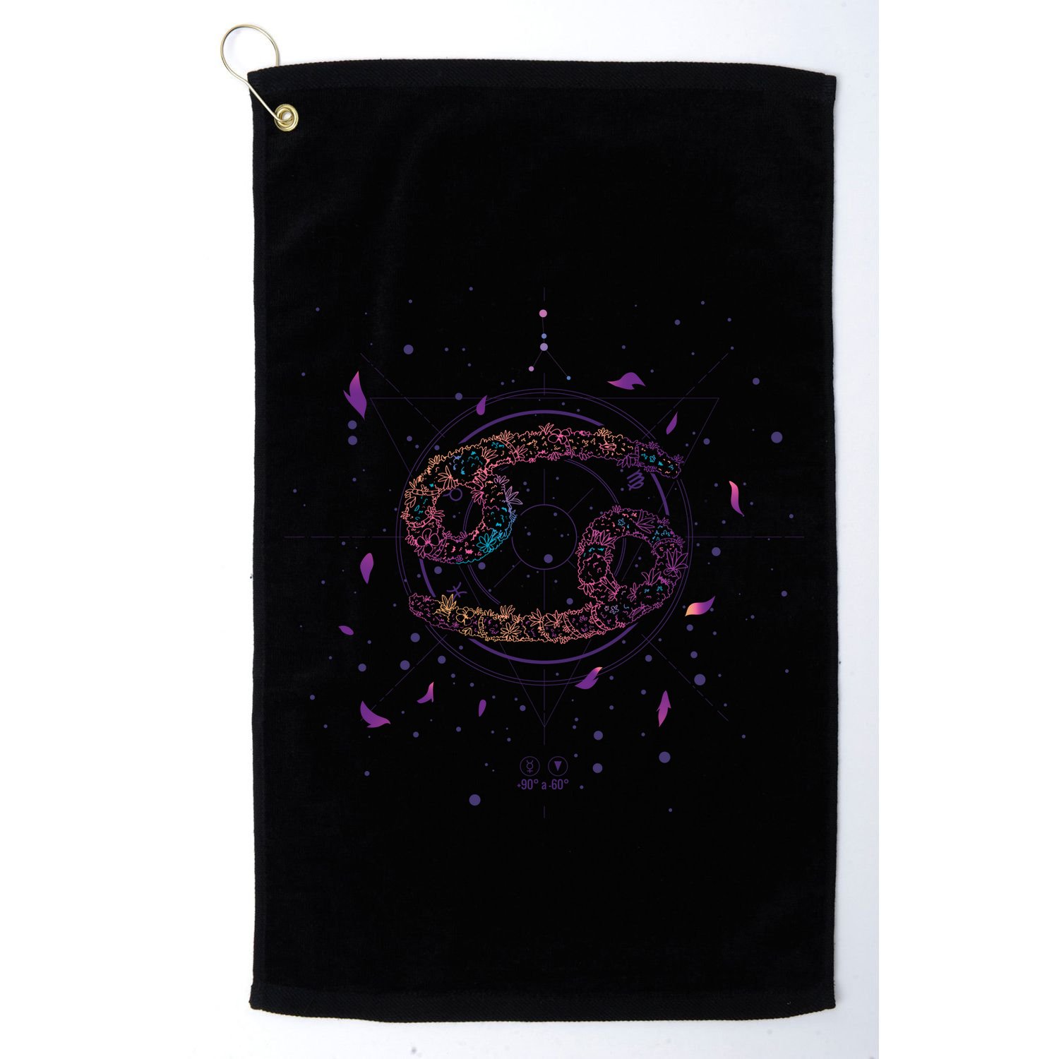 Cancer Floral Zodiac Golf Towel