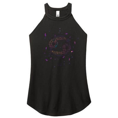 Cancer Floral Zodiac Women’s Perfect Tri Rocker Tank