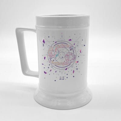 Cancer Floral Zodiac Beer Stein