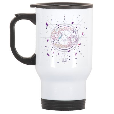 Cancer Floral Zodiac Stainless Steel Travel Mug